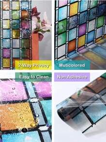 1 cuộn phim trang trí họa tiết kẻ sọc - Nhiều màu - Xem 6