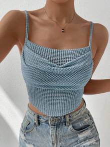 Allurite Solid Cami Top - Dusty Blue - View 5