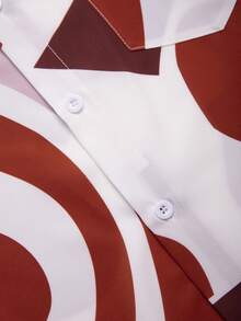 Manfinity Homme Men Geo Print Shirt Without Tee - Red and White - View 3