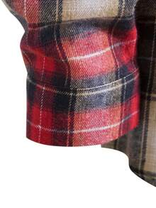 Manfinity Hypemode Men Plaid Print Drawstring Hooded Shirt Without Tee - Multicolor - View 3