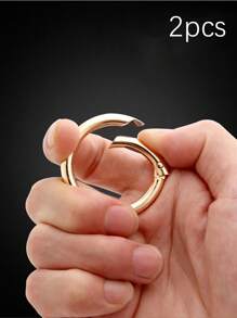 2 件铁金属零件金色 DIY 配件替换可重复使用包配件手提包手提袋背包包礼物学校用品教师礼物返校教师配件登山扣 - 金色 - 查看 1