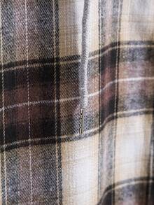 Manfinity Hypemode Men Plaid Print Drawstring Hooded Shirt Without Tee - Multicolor - View 7