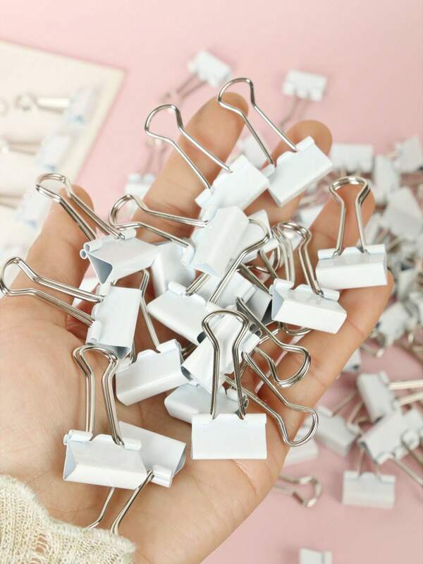 15pcs Solid Color Mini Binder Clip, Simple Multipurpose Portable