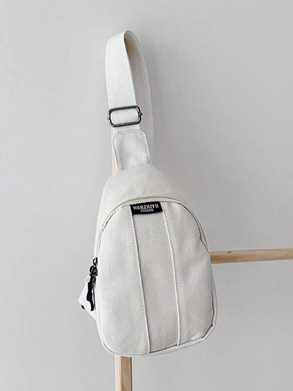 Polyester Sling Bag Letter Detail Chest Bag