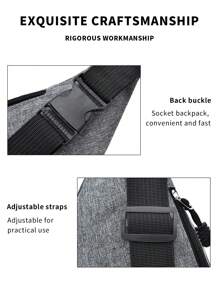 1pc Fashionable Multifunctional Waist Bag, Chest Bag, Shoulder Bag, Crossbody Bag For Casual Sports - Grey - View 8