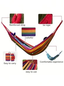 4入組吊床＆繫繩＆收納袋露營用品 - 紅色 - 查看 2