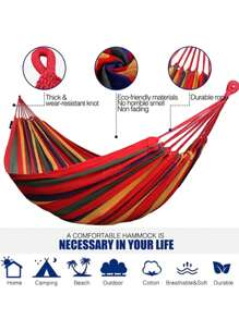 4入組吊床＆繫繩＆收納袋露營用品 - 紅色 - 查看 4