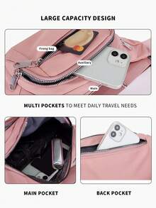 Riñonera para correr con estampado de letra - Rosa - Ver 6