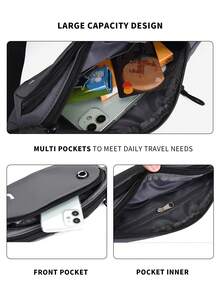 Letter Graphic Running Waist Bag - Grey - View 7