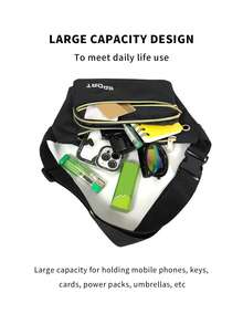 Riñonera para correr con estampado de letra - Negro - Ver 3