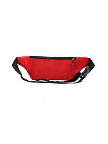 Letter Graphic Running Waist Bag - Red - View 2