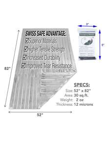 戶外存活防風防水毯子適用於野營遠足緊急情況毯子 - 銀色 - 查看 3