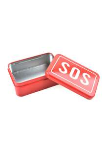 1pc SOS Lifesaving Iron Box Outdoor Survival Supply Storage Box Metal First Aid Box - Red - View 5