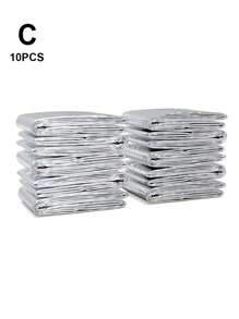 戶外存活防風防水毯子適用於野營遠足緊急情況毯子 - 銀色 - 查看 8