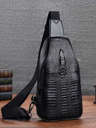 European American Fashion Crocodile Pattern Waist Bag, Multifunctional Men's Shoulder Bag Fanny Pack Business Casual Men Gift Water-Proof Valentines Gift Black Bag College Bag Summer Dad Fall Christmas Belt Bag Large Capacity Multi-Functional Outdoor Portable Dad Gifts Boyfriend Gifts Goyard Vacation Vintage Funny Gifts Chest Bag Side Bag Hobo Bag Gifts Retro Bag Valentine Day Valentines Holiday Essentials Bag Stickers Winter Back To School Valentine Gifts Vintage The Sporty Life Gift Bag Pack Spring Vintage Bags School Supplies