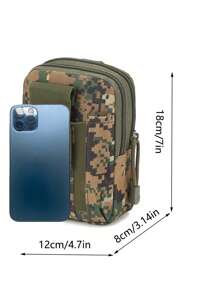 1入組男士修身腰包腰旅行包適用於戶外運動戶外運動腰包迷彩多功能工具手機包騎術配件男士腰包