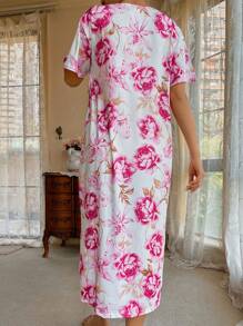 Váy ngủ & áo ngủ Nữ Hoa Tất cả trên in - Hồng - Xem 2