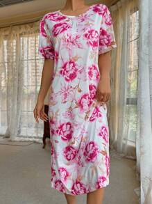 Váy ngủ & áo ngủ Nữ Hoa Tất cả trên in - Hồng - Xem 6