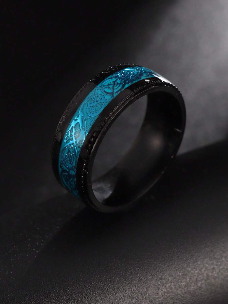Men Gear Pattern Ring For Daily Decoration For A Stylish Look - Black - View 1