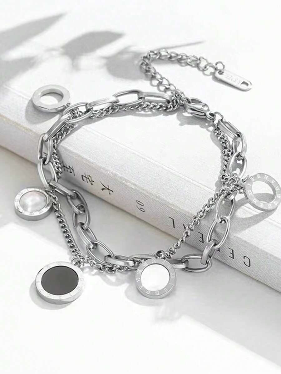 Vòng tay nhiều lớp quyến rũ - Bạc - Xem 1