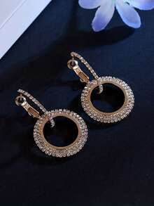 1對爪鏈條焊接和水鑽和流蘇耳墜適用於女士酒會和日期 - 金黃色 - 查看 5