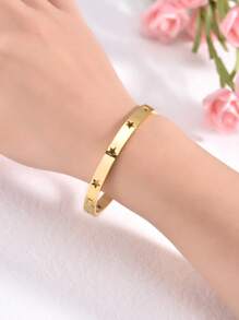 1 Chiếc Vòng Tay Ngôi Sao Bằng Thép Không Gỉ Thời Trang Cho Nữ Dự Tiệc - Vàng - Xem 4