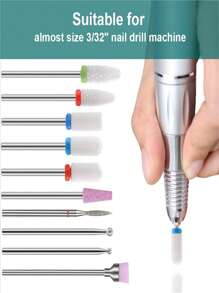 10pcs Mixed Nail Art Drill Polish Head,Nail Supplies,Nail Tools,Nail Art Tools,Back To School,Nails,Nail Tools For Press On Nails - Multicolor - View 6