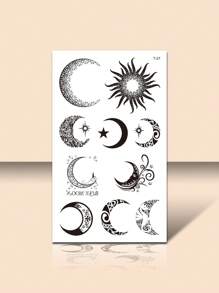 2sheets Sun Pattern Tattoo Sticker - Multicolor - View 2