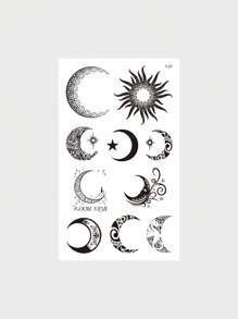 2sheets Sun Pattern Tattoo Sticker - Multicolor - View 3