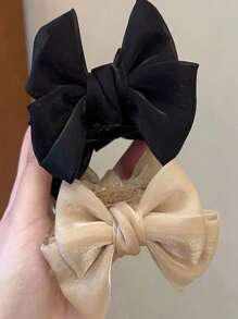 2入組女士蝴蝶結裝飾甜美風格髮夾 - 彩色 - 查看 1