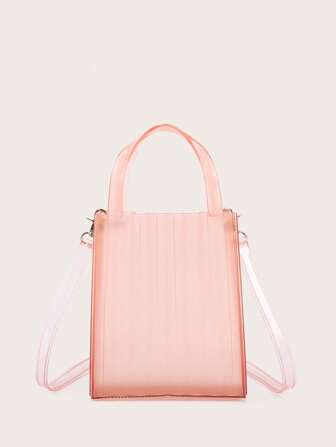 VANESSA MAY VANESSAMAY&DKMG Mini Square Bag No-Closure Double Handle Clear PVC Funky