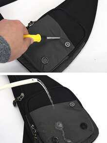 Chest Bag Crossbody Bag Anti-theft Men's Pack Summer Short Travel Sling Bag - Black - View 2