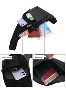 Chest Bag Crossbody Bag Anti-theft Men's Pack Summer Short Travel Sling Bag - Black - View 4
