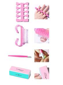 37 piezas Manicura Pluma & Manicura con diamante de imitación & Set lima de uña - Multicolor - Ver 5