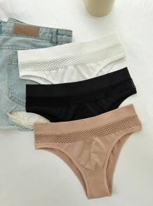 3 piezas Bragas unicolor de malla - Multicolor - Ver 1