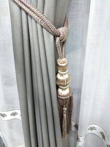 2pcs Tassel Decor Curtain Tieback - Khaki - View 1