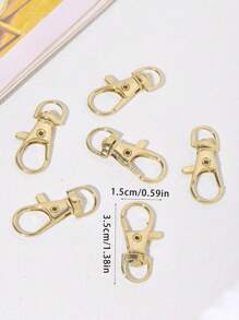6入組龍蝦彈簧扣金屬配件 - 金色 - 查看 4