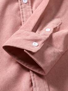 Manfinity Homme Camisa Oversize Para Hombre Con Bolsillo Doble Sin Camiseta - Rosa - Ver 6