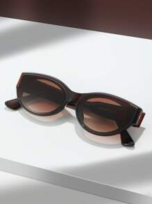 1 Cặp Kính Thời Trang Hình Bầu Dục - Màu nâu  Mocha - Xem 3