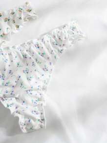 PetitDoll PetitDoll 5pack Ditsy Floral Print Lettuce Trim Panty