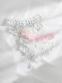 PetitDoll PetitDoll 5pack Ditsy Floral Print Lettuce Trim Panty