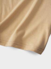 Movinkgraphic Hombres Camiseta algodón con estampado de dibujos animados y letra - Caqui - Ver 3