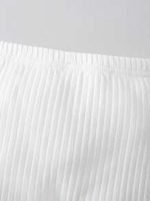 女嬰1入實色t恤＆1入連腳褲＆1雙襪子＆1入帽子＆1入圍兜 - 白色 - 查看 3