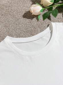 SHEIN EZwear Plus Cow Graphic Tee - White - View 3