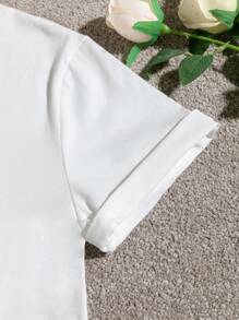 SHEIN EZwear Plus Cow Graphic Tee - White - View 5