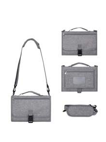Bebé 1 pieza Bolsa de pañales unicolor multifuncional poliéster portátil - Gris - Ver 2