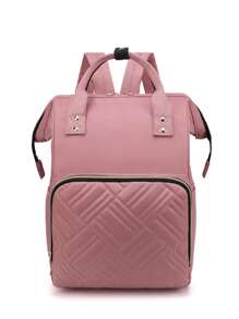 Bolso De Hombro Doble Con Hilo De Bordado Y Gran Capacidad Para Mamá - Rosa - Ver 5