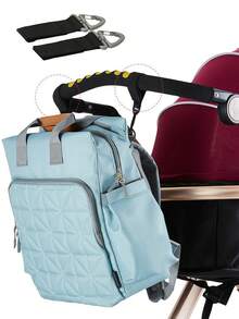 Bebé Mochila bolsa de pañal en relieve geométrico alta capacidad - Azul - Ver 4