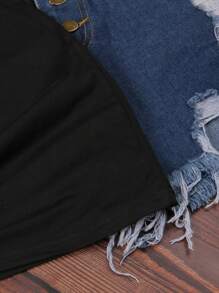 SHEIN LUNE Áo thun nữ Hoa Slogan Giải trí - màu đen - Xem 5