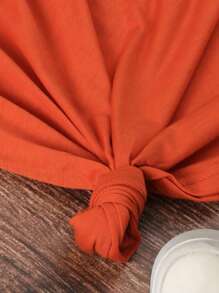 INAWLY Camiseta con girasol con con estampado de mariposa - Naranja Quemada - Ver 3